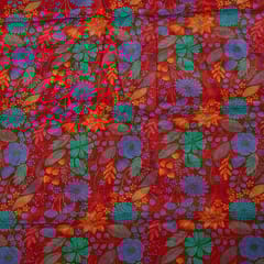 Multi Colour Chiffon Digital Printed Fabric