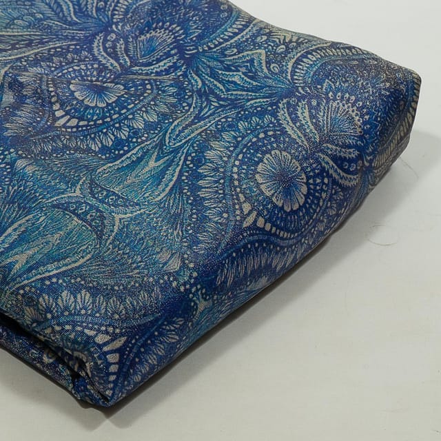 Multi Colour Tissue Upada Silk Digital Printed Fabric