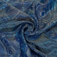 Multi Colour Tissue Upada Silk Digital Printed Fabric