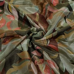 Multi Colour Tissue Upada Silk Digital Printed Fabric