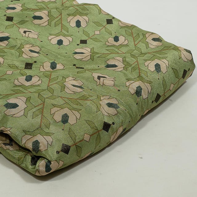 Multi Colour Tissue Upada Silk Digital Printed Fabric