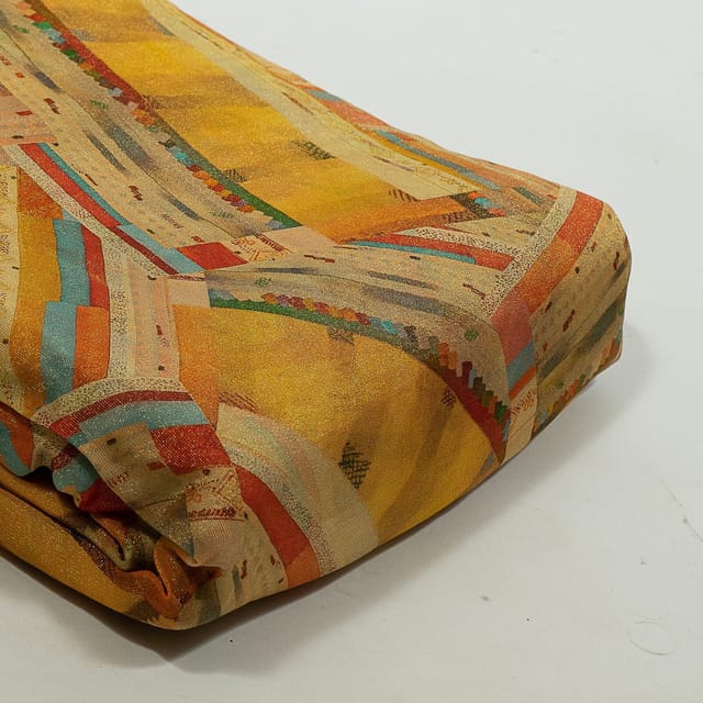 Multi Colour Tissue Organza Digital Printed Fabric