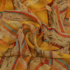 Multi Colour Tissue Organza Digital Printed Fabric