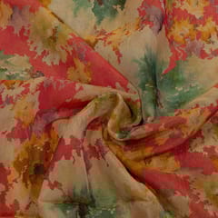 Multi Colour Tissue Organza Digital Printed Fabric