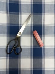 Dark Blue Plain Weave Yarn Dyed Cotton Fabric