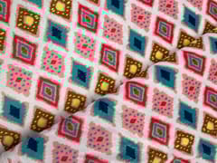 MultiColour Abstract Velvet Fabric