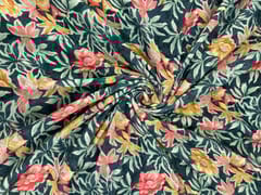 MultiColour Floral Velvet Fabric