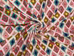 MultiColour Abstract Velvet Fabric