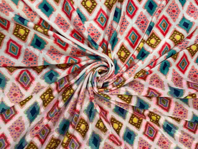 MultiColour Abstract Velvet Fabric