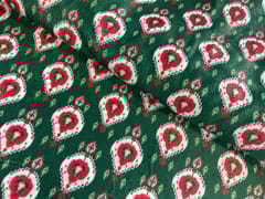 Green Abstract Velvet Fabric