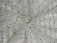 Gold Dyeable Butti Embroidered Net Fabric