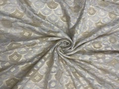 Golden Colour Geometric Dyeable Viscose Organza Fabric
