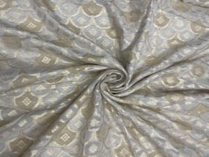 Golden Colour Geometric Dyeable Viscose Organza Fabric