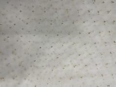 Gold Dyeable Butti Embroidered Net Fabric