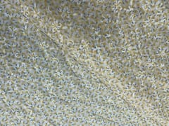 Yellow Colour Floral Flat Embroiderd Chiffon Fabric