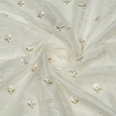 Dyeable Dola Silk Embroidered Fabric