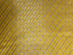 Yellow Stripes Semi Brocade Fabric
