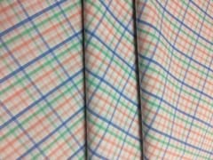 Multi Colour Rose Pink Cotton Check fabric