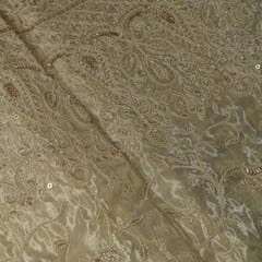 Dyeable Tissue Upada Embroidered Fabric