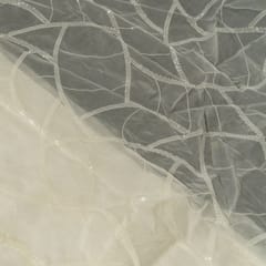 White Dyeable Viscose Organza Embroidered Fabric