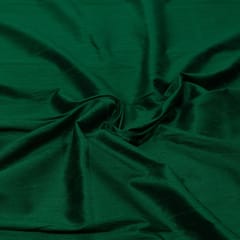 Bottle Green Colour Dupion Silk Fabric