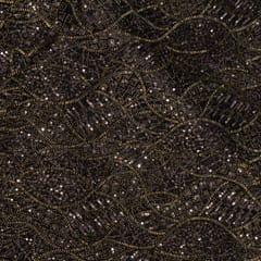 Brown Colour Imported Net Embroidered Fabric