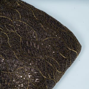 Brown Colour Imported Net Embroidered Fabric