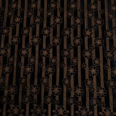 Black Colour Velvet Cutwork Embroidered Fabric