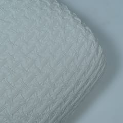 White Colour Lycra Denim Embroidered Fabric