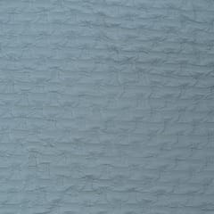 White Colour Lycra Denim Embroidered Fabric
