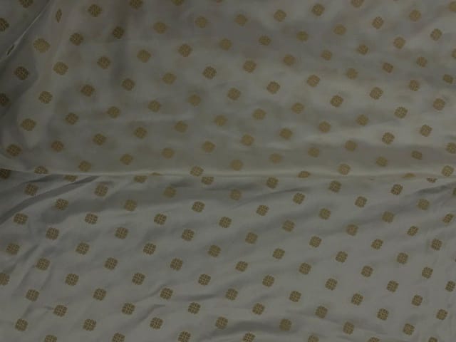 White Dots Nylon Satin Fabric Fabric