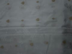 White Floral Nylon Satin Fabric Fabric