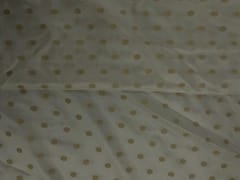 White Dots Nylon Satin Fabric Fabric