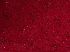 Red Floral Embroidered Georgette Fabric