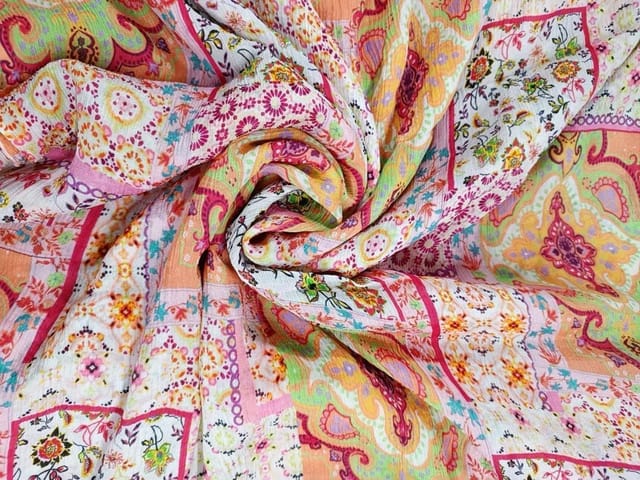 MultiColour Abstract Chiffon Fabric