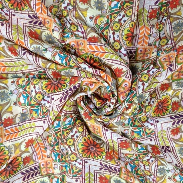 MultiColour Abstract Chiffon Fabric