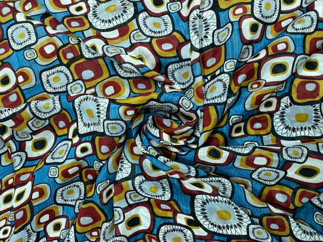 MultiColour Abstract Chiffon Fabric