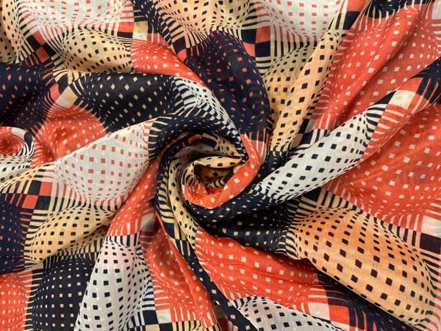 MultiColour Abstract Chiffon Fabric