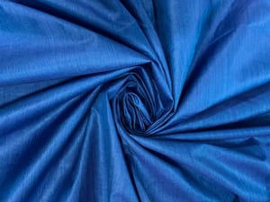 Blue Plain Plain Matka Silk Fabric