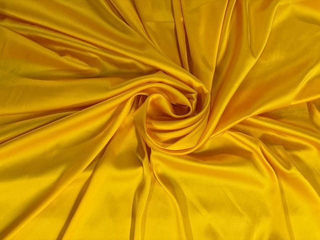 Yellow Plain Armani Satin Lycra Fabric