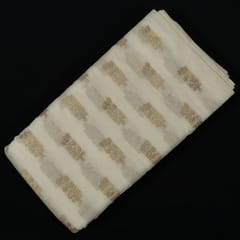 White Dyeable Chanderi Jacquard Fabric