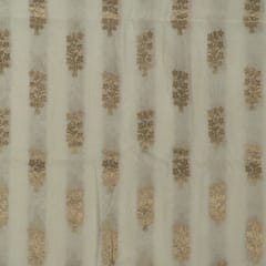 White Dyeable Chanderi Jacquard Fabric