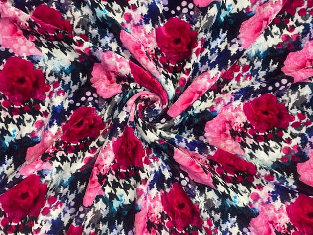 MultiColour Floral Pure Velvet Fabric
