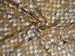 Mustard Abstract Banana Crepe Fabric