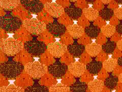 Orange Floral Pure Velvet Fabric