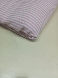 Pink Seersucker Stripe Yarn Dyed Cotton Fabric