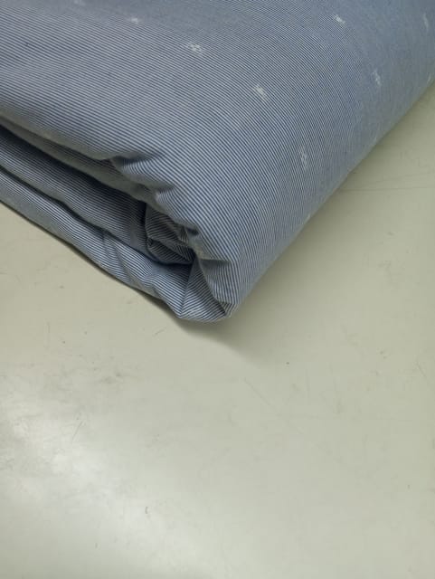 Blue Stripe Dobby Weave Yarn Dyed Cotton Fabric