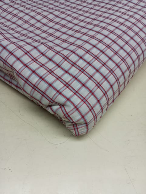 Red Colour Yarn Dyed Cotton Check Fabric
