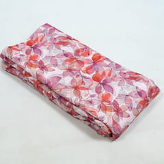 Multi Colour Cotton Chikan Floral Printed Fabric