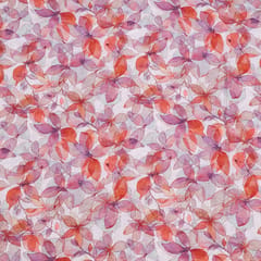 Multi Colour Cotton Chikan Floral Printed Fabric